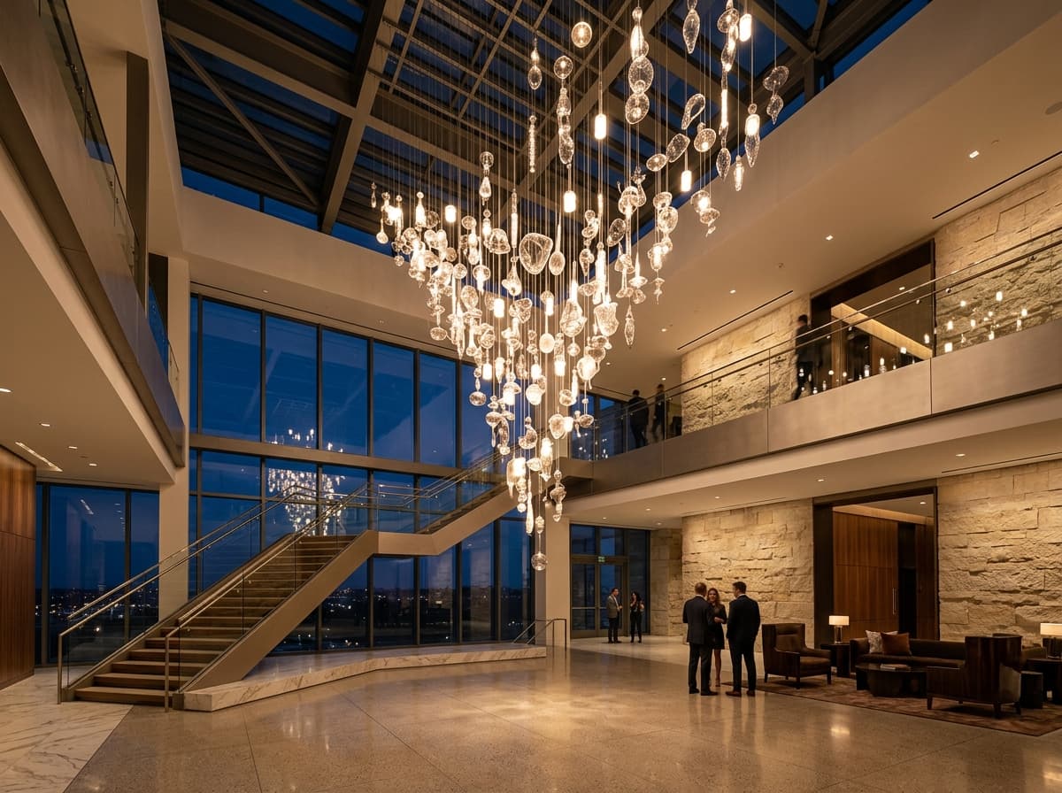 Architectural modern lighting and luxury glass crystal chandelier downlights